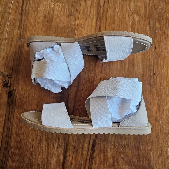 Sorel Ella Gladiator Criss Cross Ankle Strap Sandals Flats Cream Womens 8 - Picture 6 of 7